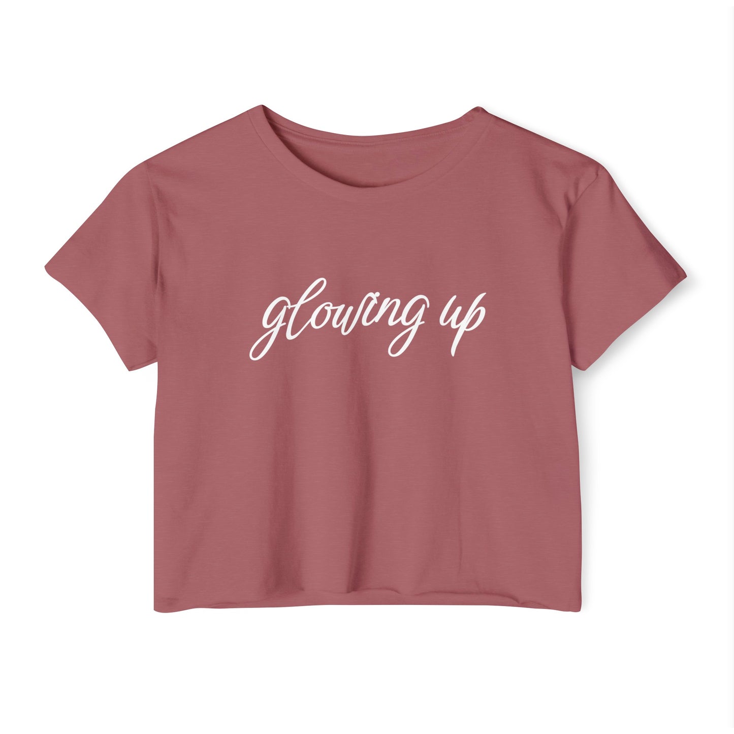 "glowing up" Cropped Tee
