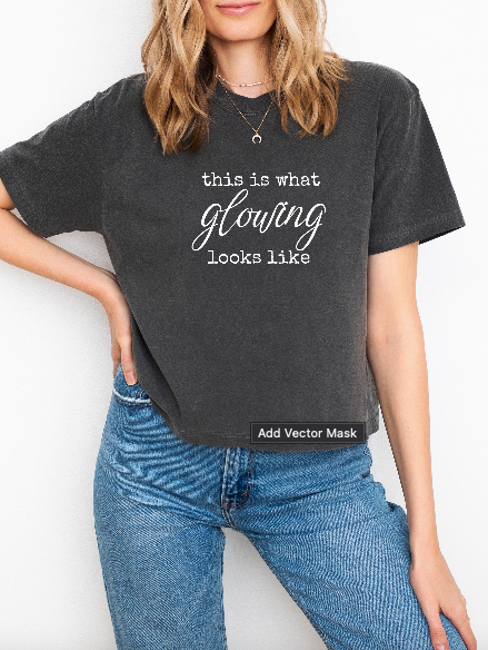 "This is what GLOWING looks like" Women's Flowy Cropped Tee