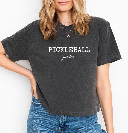 "PICKLEBALL Junkie" Cropped Tshirt